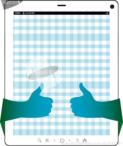 Image of Digital Tablet PC and hands