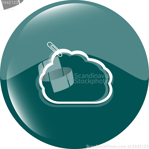 Image of abstract cloud upload icon button, design element