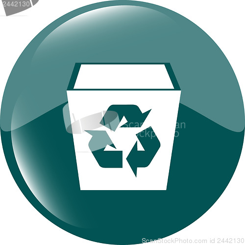 Image of eco recycle bin icon on a white background