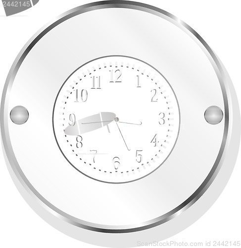 Image of metallic clock icon design