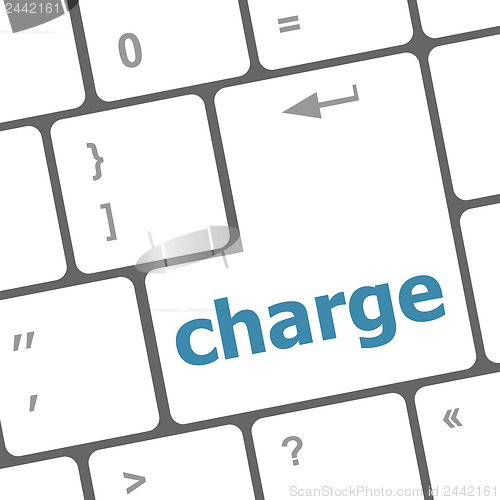 Image of charge button on computer pc keyboard key