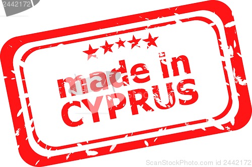 Image of Red rubber stamp of made In cyprus