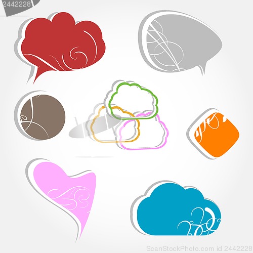 Image of set of cloud icon computing concept design