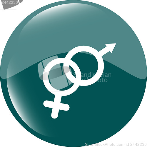 Image of round button with male female symbol