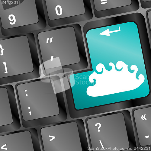 Image of Cloud computing concept on computer keyboard