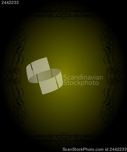Image of luxury gold pattern ornament borders of black background