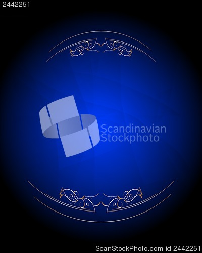Image of dark blue background with gold ornaments