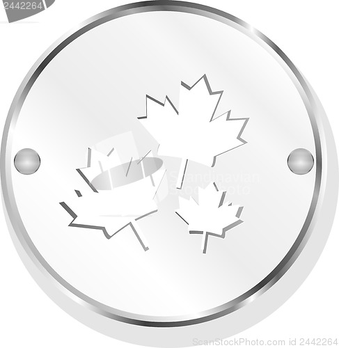 Image of Metal button with mapple leaf sign set