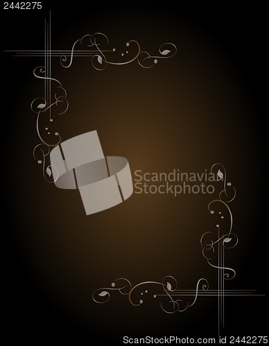 Image of Gold metal pattern on paper backgrond (vintage collection)