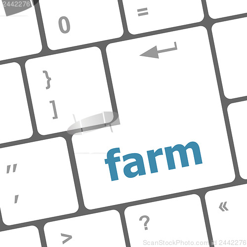 Image of farm button on computer pc keyboard key