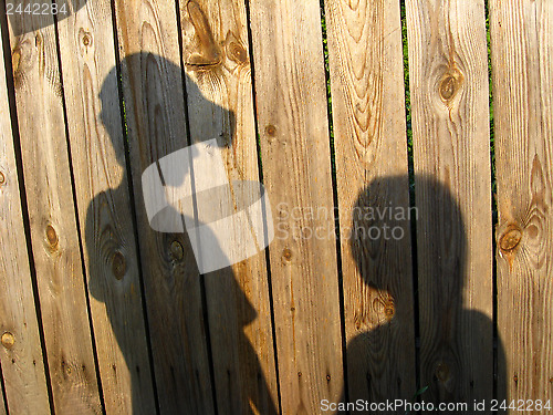 Image of Shadow of the amicable boy and girl