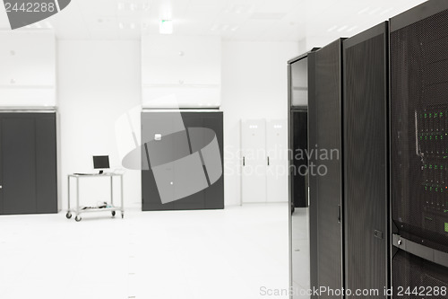 Image of Clean industrial interior of a server room