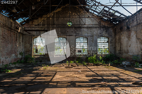 Image of Industrial interior with bright light