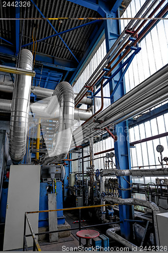 Image of Industrial pipes in a thermal power plant