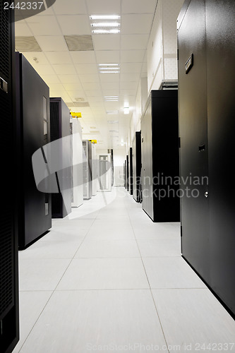 Image of Clean industrial interior of a server room