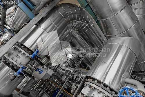 Image of Industrial pipes in a thermal power plant