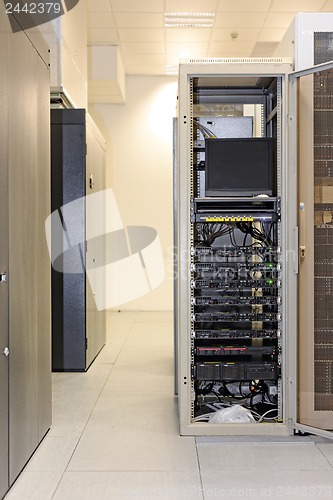 Image of Clean industrial interior of a server room