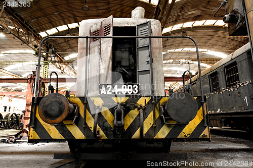 Image of Freight train in garage