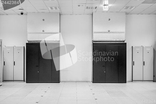 Image of Clean industrial interior of a server room