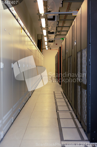 Image of Clean industrial interior of a server room