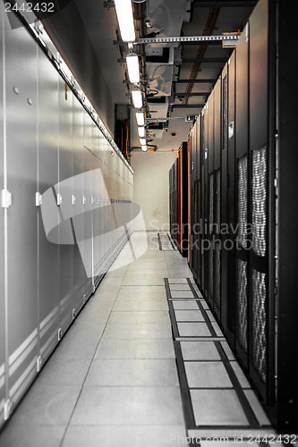 Image of Clean industrial interior of a server room