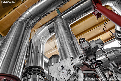 Image of Industrial pipes in a thermal power plant