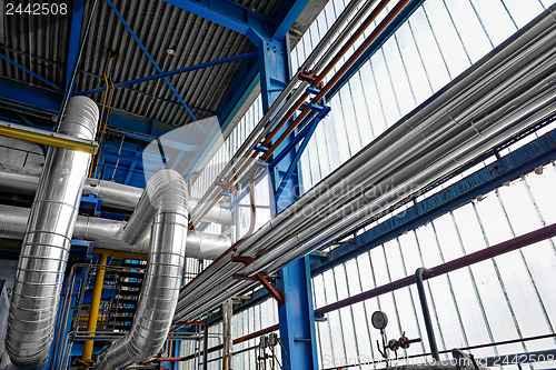 Image of Industrial pipes in a thermal power plant
