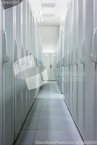 Image of Clean industrial interior of a server room