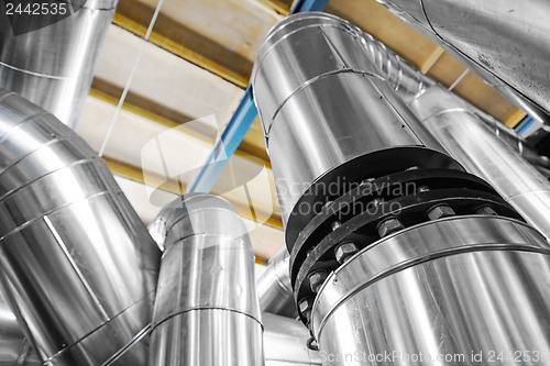 Image of Industrial pipes in a thermal power plant