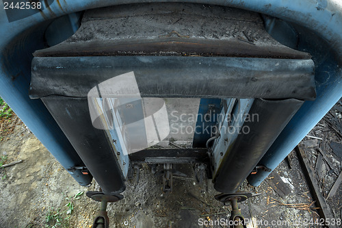 Image of Train door closeup photo