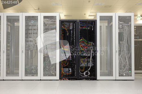 Image of Clean industrial interior of a server room