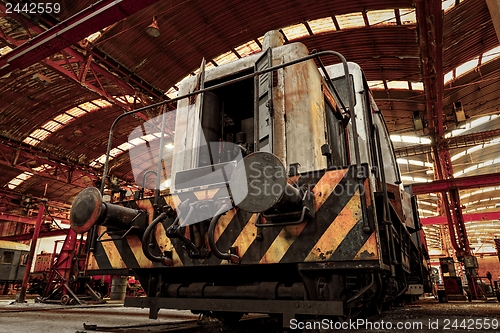 Image of Freight train in garage