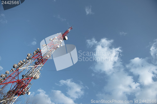 Image of Large Communication tower against sky