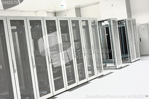 Image of Clean industrial interior of a server room