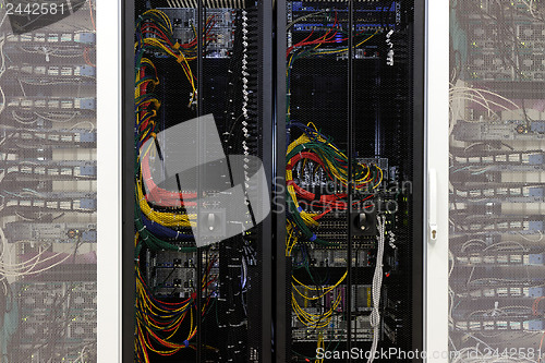 Image of Network cables of a server