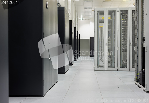 Image of Clean industrial interior of a server room