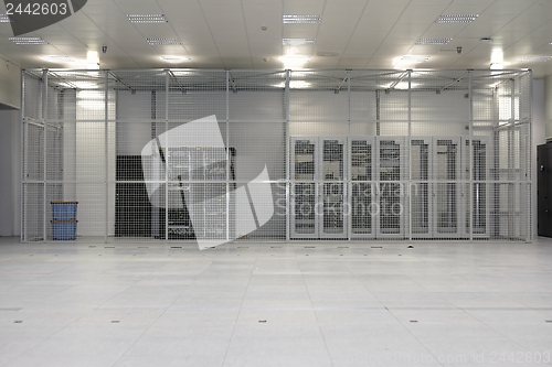 Image of Clean industrial interior of a server room