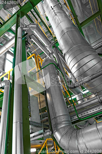 Image of Industrial pipes in a thermal power plant
