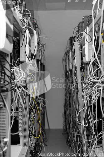 Image of Modern computer cases in a data center
