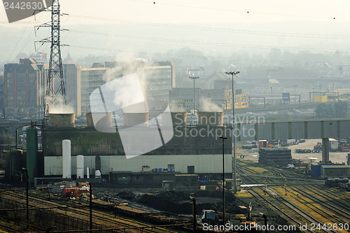 Image of Landscape with industrial architecture