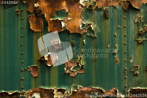 Image of Rusted metal texture closeup photo