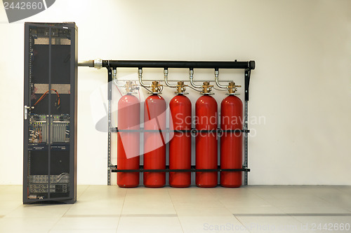 Image of Large CO2 fire extinguishers