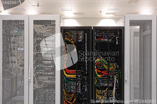 Image of Clean industrial interior of a server room