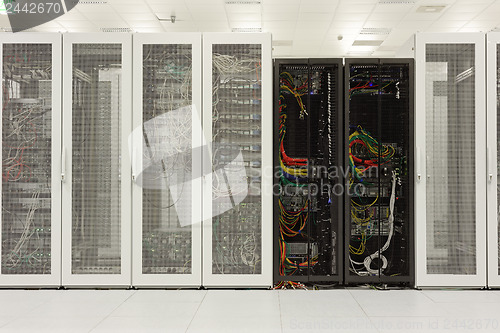 Image of Clean industrial interior of a server room