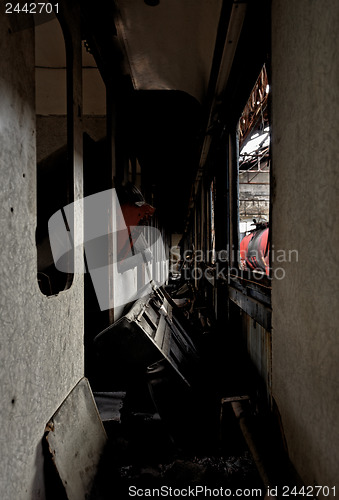 Image of Messy vehicle interior with lights