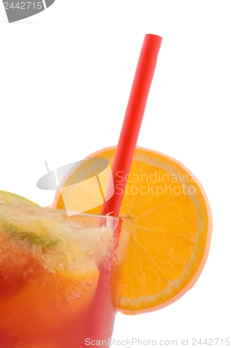 Image of Refreshing lemonade against white background