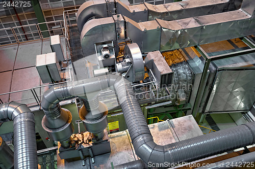 Image of Large industrial interior with power generator