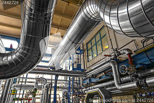 Image of Industrial pipes in a thermal power plant