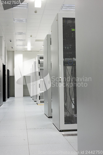 Image of Clean industrial interior of a server room