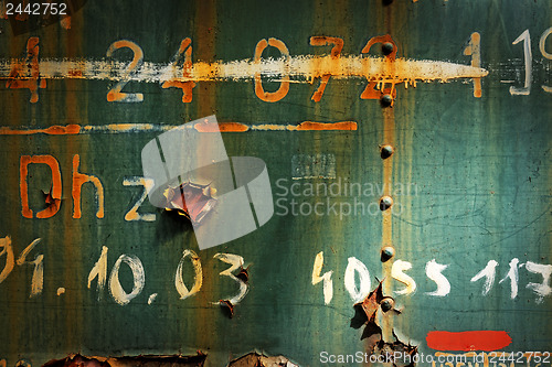 Image of Rusted metal texture closeup photo